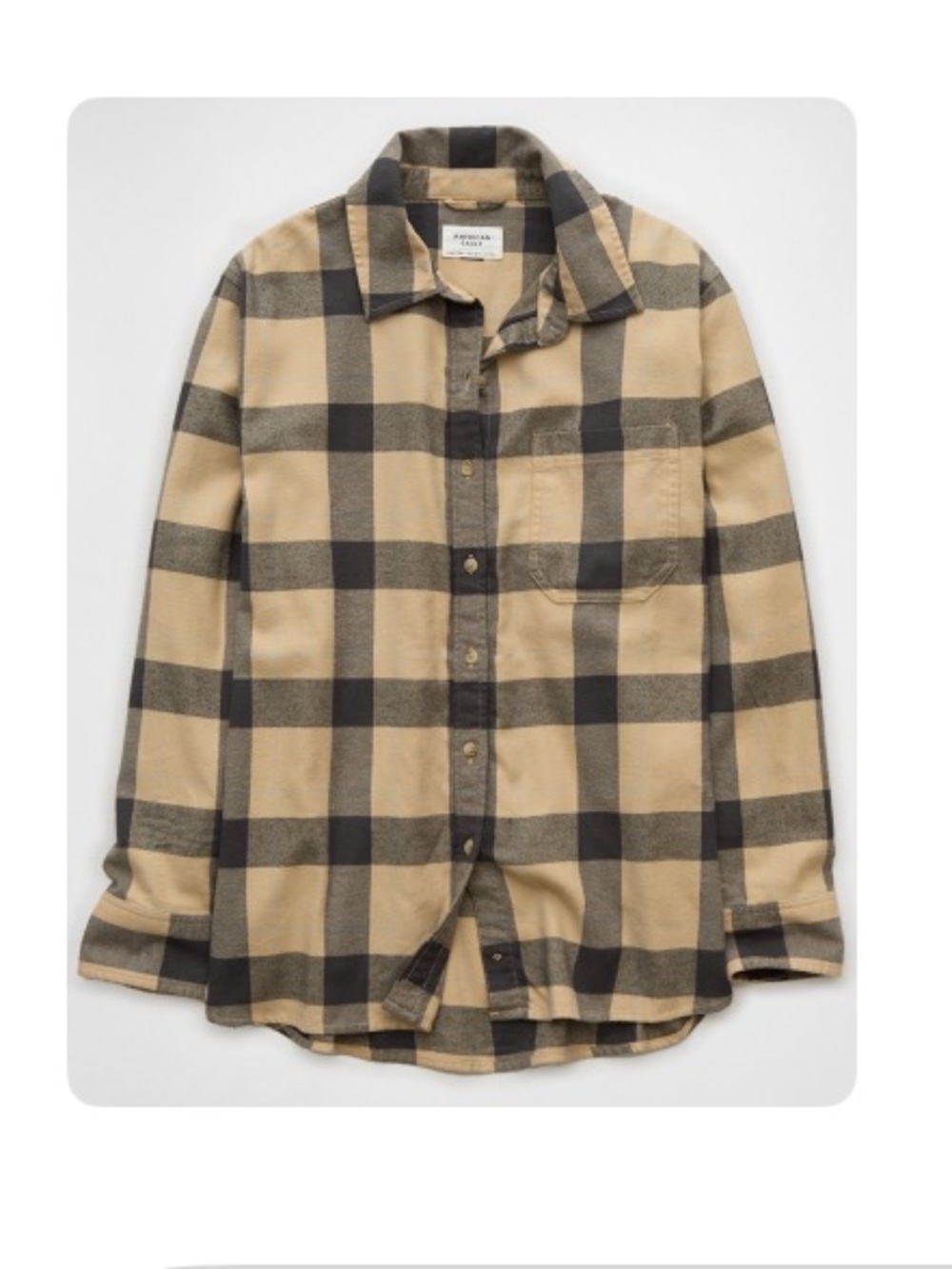 AE Oversized Plaid Button-Up Shirt